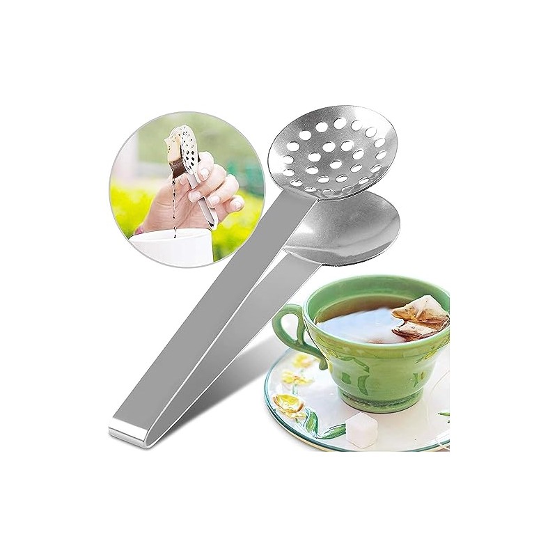 Beautiful Stainless Steel Tea Tongs Tea Bag Squeezer Holder Grip