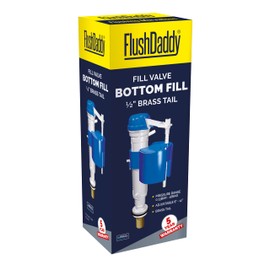 FLUSHDADDY NJ208 Bottom Entry Anti Syphon Adjustable Fill Valve with 0.5-Inch Brass Tail,