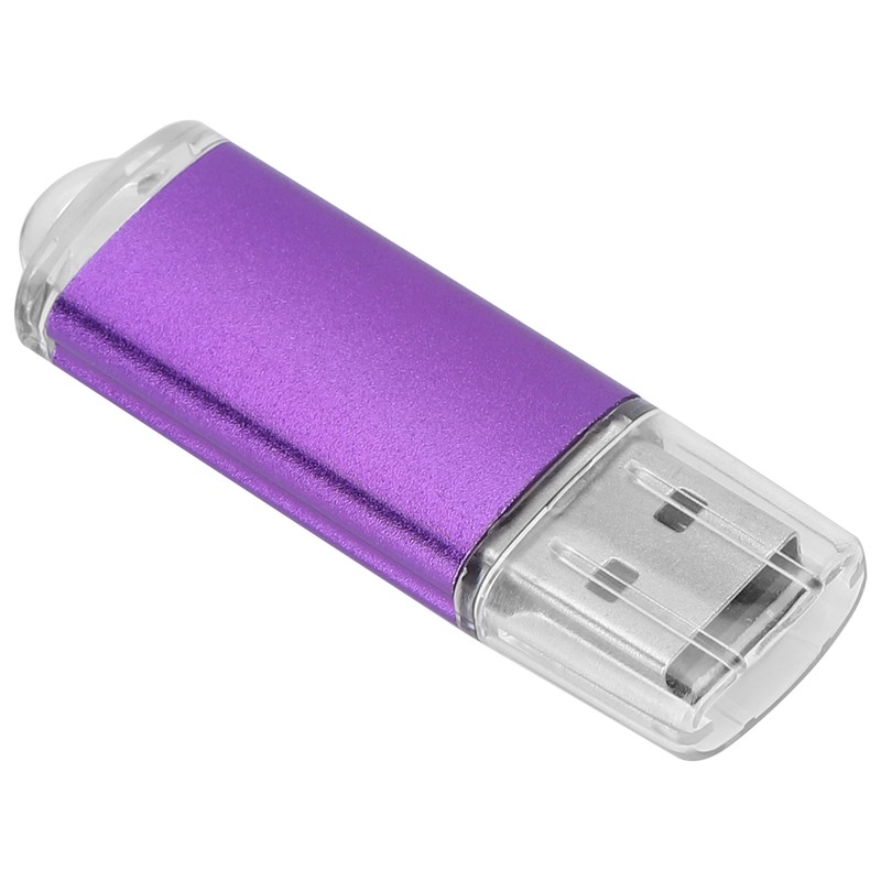 USB Flash Drive Transparent Cover Purple Portable Storage Memory Stick