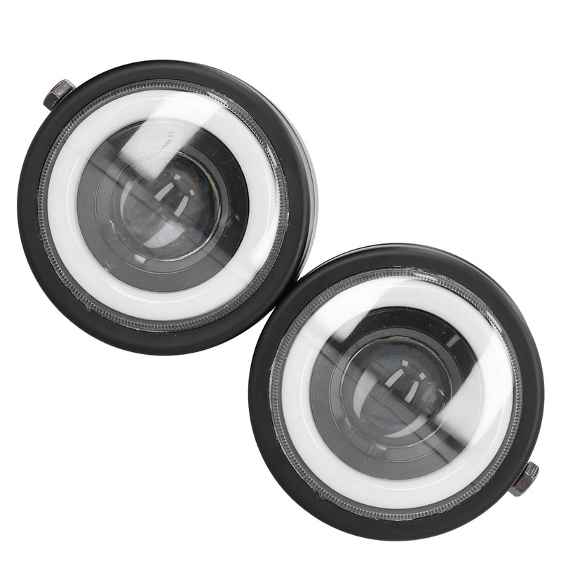 Universal LED Headlamp Double Lamps Round Angel Eyes High Low