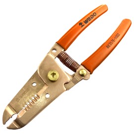 WEDO Wire Stripper with Opening Spring, Non-Sparkling Wire Crimper, Length 160 mm (6 Inches), Beryllium Copper Stripping Tool, Wire Cutter, Comfortable Handle, Non-Magnetic, Corrosion Protection,