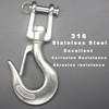 316 Stainless Steel Clevis Slip Hook with Swivel Lifting and
