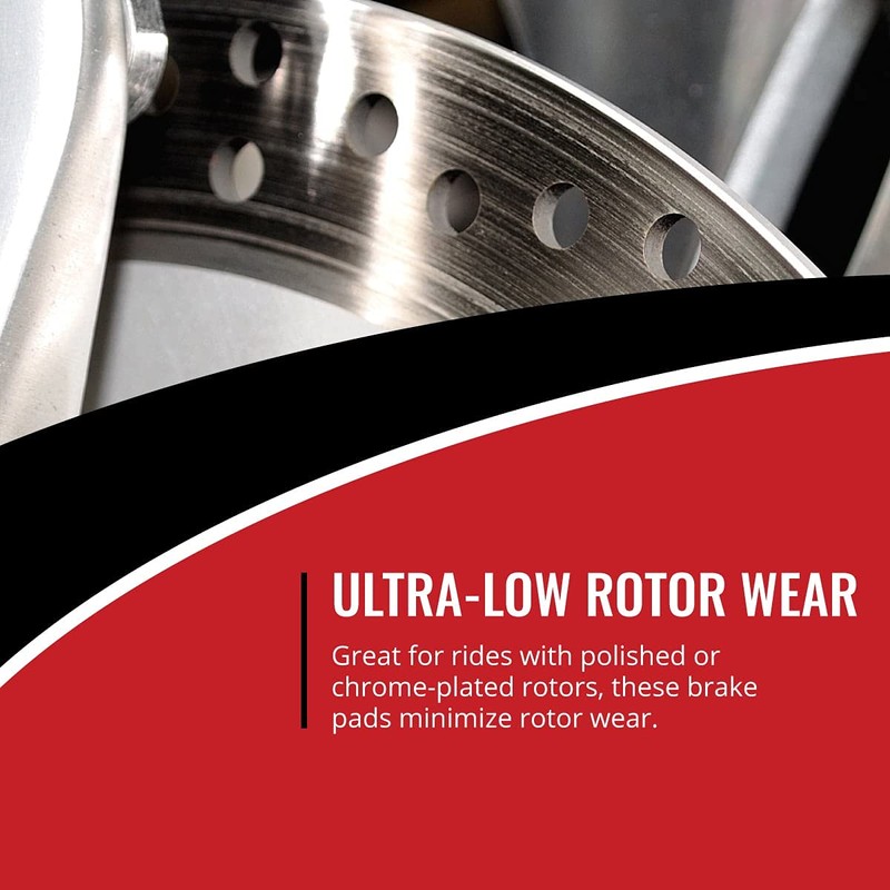 Sixity Q6 Front Rear Organic Brake Pads compatible with Harley