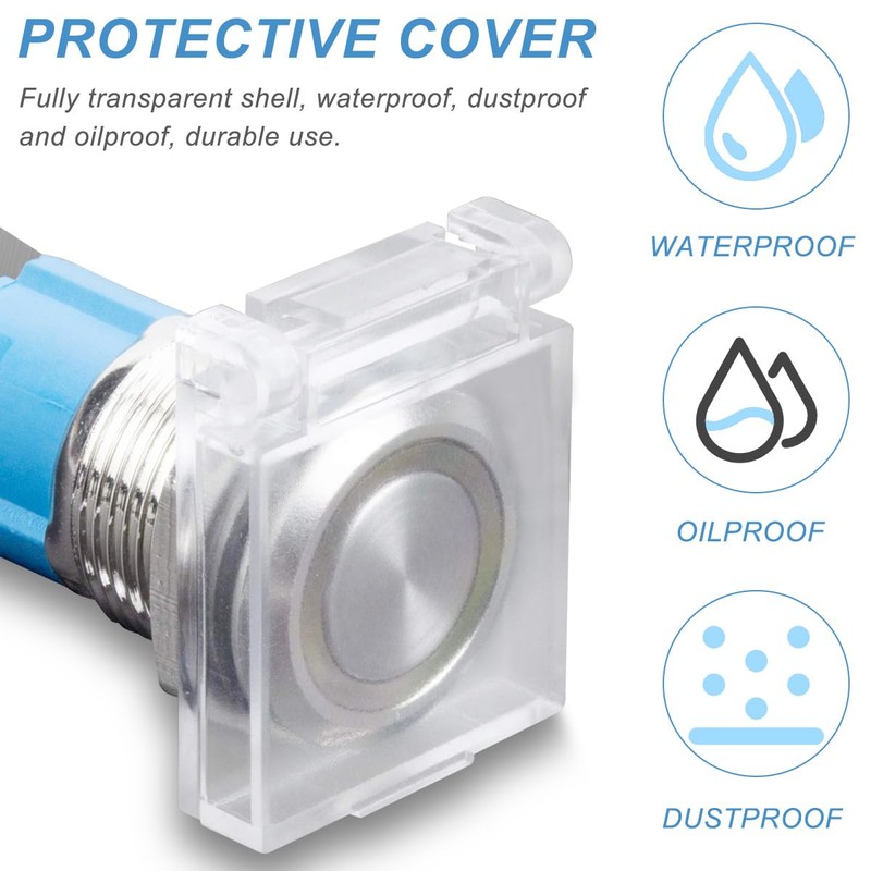 DAOKAI PC Power Button Cover, Transparent Safety Push Button Cap