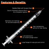 20 Pack 1ml Syringes with 31Gx6mm Plastic Multiple Uses Measuring