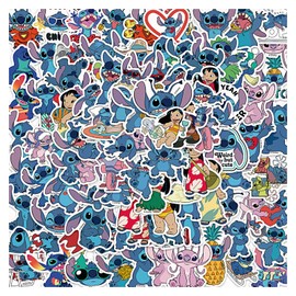 Stitch Stickers, Children's Stickers, 100 Stickers, Cartoon Stickers, Vinyl Stickers, Children's Laptop Sticker & Skateboard Sticker, Suitcase, Car, Bicycle Sticker for Adults and Children