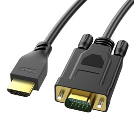 fairikabe HDMI to VGA Cable 6Ft, HDMI to VGA Adapter 1080P 60Hz, Unidirectional HDMI Male to VGA Male Cable for Monitor, HDMI to VGA Cable Adapter for Laptop, PC, Projector, TV