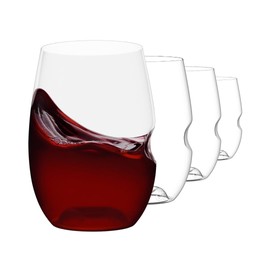 govino The original shatterproof wine glass – reusable, dishwasher safe, BPA-free, durable, crystal clear stemless red wine glasses for indoor, outdoor and everyday use | 16 oz. Each | Set of 4.