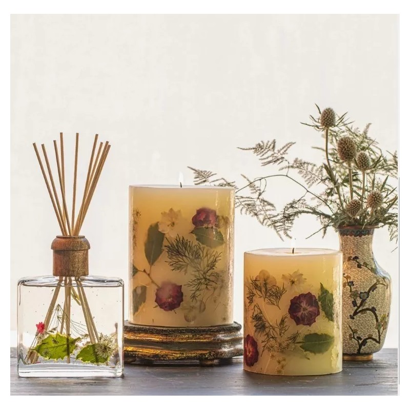 ROSY RINGS, CITRUS GARLAND LUXURY BOTANICAL CANDLE, 6.5" TALL, 200