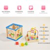 Early Educational Wooden Bead Maze Shape Sorter Activity Cube Gifts