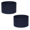 Pair of - Modern Navy Blue Fabric Cylinder Ceiling Pendant