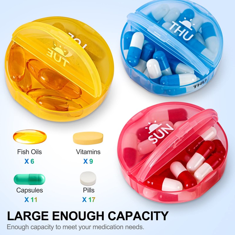XL Monthly Pill Organizer 2 Times A Day, AM/PM One