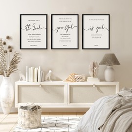 Heiple The Lord Your God Is Good Wall Decor Framed Wooden Wall Sign for Home Decor Farmhouse Vintage Rustic Living Room Minimalist Christian Wall Art (Black, 16"x24")