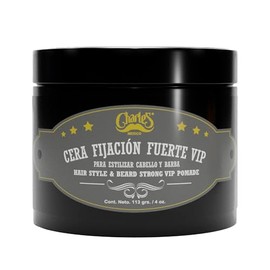 Charle's - Cera para Cabello Fijación Fuerte VIP 113g - Terminado Brillante - Con Aceite de Ricino - Hidrosoluble - Sin Residuos - Pomada para Cabello Barba y Bigote - Ideal Para Estilos Clásicos