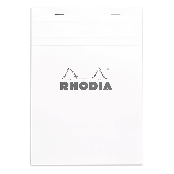 Rhodia Notepad, No16 A5, Squared - White, 6" x 8 1/4" (16201C)