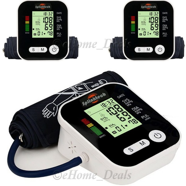 High Blood Pressure Monitor CE Approved UK Large Cuff Blood Pressure Machines for Home Use-Digital Automatic BP Monitor Upper Arm Intellisense 180 Memory (Black,Grey,White) (Black)