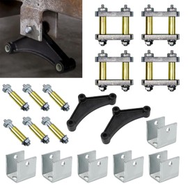 Sporacingrts Heavy Duty 2.25" Shackle Upgrade Kit & 2 Pcs Trailer Leaf Spring Equalizers & 6 Pcs 3" Tall Hangers Compatible with 1-3/4" Wide Double Eye Springs Tandem Axle Suspension