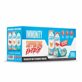 Positive Energy Beverage 3-Flavor Variety Pack | 12-oz Can, Pack of 12 | Zero Sugar Energy Drink, Immunity, and Hydration Support