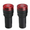 mxuteuk 2Pcs 22mm AC/DC 24V Red LED Buzzer Flash Alarm