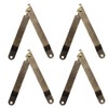 Adyoney 4 Pack Large Antique Brass Folding Lid Support Hinges,