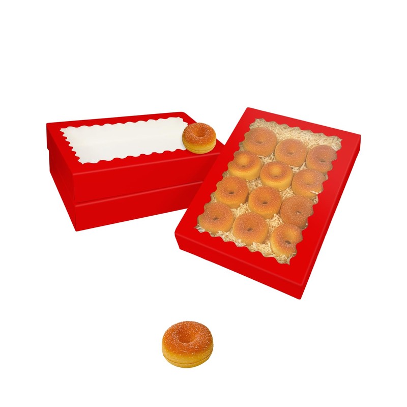 Gcardist Auto-pop Up Red 35.6x25.4x6.4cm 6Pcs Cookie Box with Window