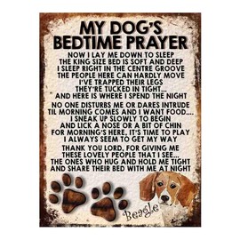 MY DOG'S BEDTIME PRAYER RETRO STYLE METAL TIN SIGN/PLAQUE (BEAGLE)