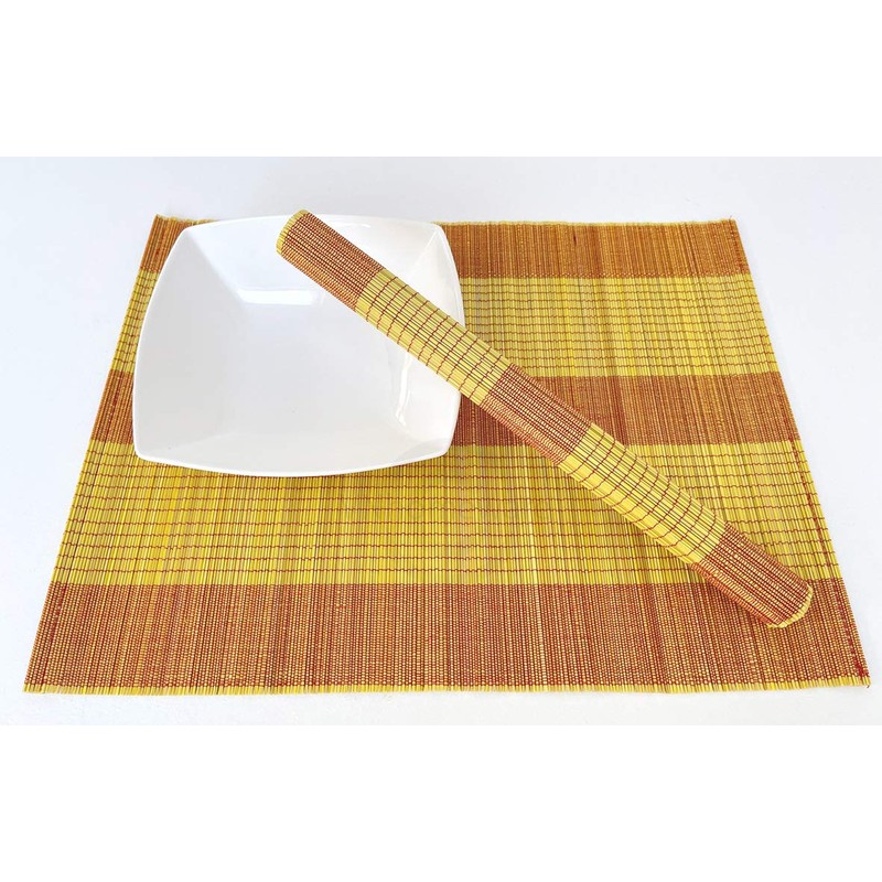 vnhomeware Bamboo Placemats Pack Of 6 Handmade Wooden Mats Eco
