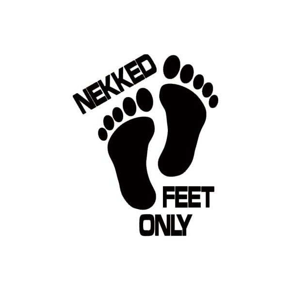 Nekked Feet Only - Naked Feet Only Boat Decal (Black)