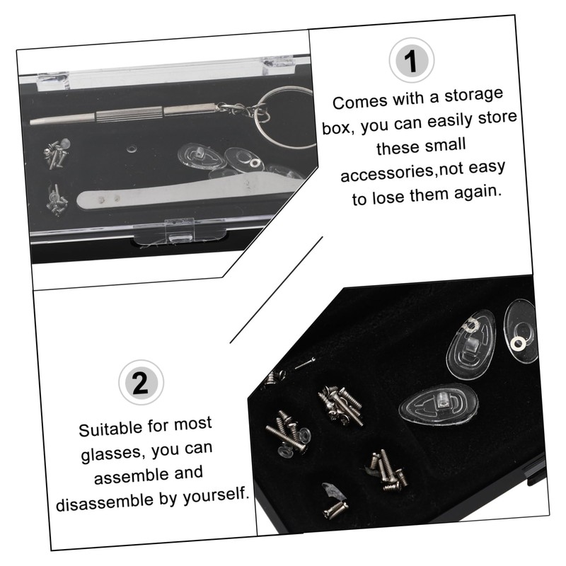 Ipetboom 1Set Eyeglass Repair Tool Precision Screwdriver Eyeglass Tweezers and