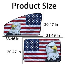 AUCELI 4PCS Car Side Window Sun Shades, Car Sun Heat Shading and UV Protection, Magnetic Vehicles Rear Side Window Sunshade Curtain, Universal Auto Interior Accessories for Baby and Kids (Eagle)