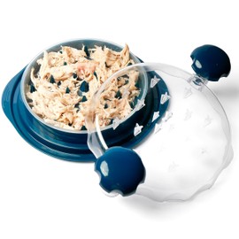 Chicken shredder Large chicken shredder tool twist with tray, Meat shredder tool twist for any meat, Visible Chicken Breast Grinder Machine for Ground Food, BPA Free, designed in the USA (Royal Blue)