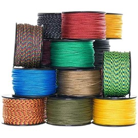 US Ropes Atwood - Cuerda de paracaídas nano de 0.75 mm x 300 pies, fabricada en los Estados Unidos (Jamaican Me Crazy)