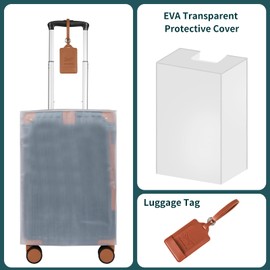 WireHot 22x14x9 Airline Approved Vintage Style Carry On Luggage with Backpack Sets, ABS+PC Hardshell Small 20 inch Suitcase with Protective Cover & Tag (Teal Blue, 20in/BP/TB)