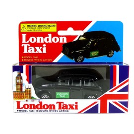 London Black Taxi Model Made of Die Cast Metal and Plastic Parts with Moving Wheel Action