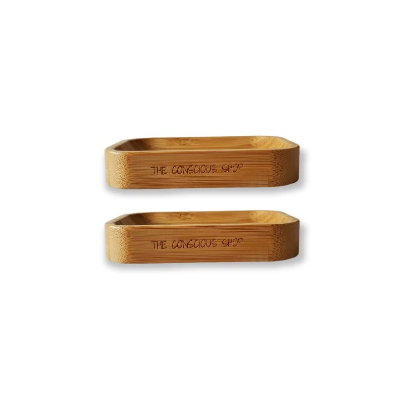 Bamboo Soap Dish (2 Pack) - Soap Holder for Shower