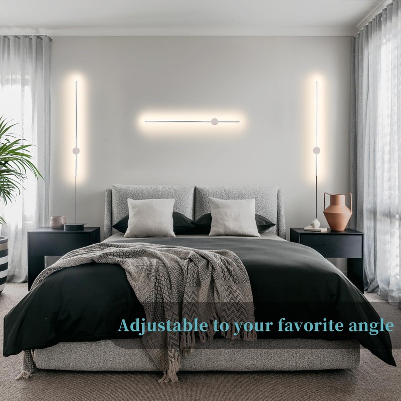 KELUOLY Modern Chrome Plug in Wall Sconce with Remote, Dimmable