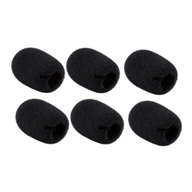 Headset Incom, Microphone Sponge, Noise Prevention, Microphone Cover, Black Windshield, 1.3 x 0.4 inches (34 x 11 mm), Set of 6