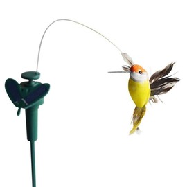 LWINGFLYER 4pcs Solar/Battery Powered Flying Wobble Fluttering Hummingbird for Garden Yard Plants Flowers Patio Landscape Outside Ornament Decor Color Random