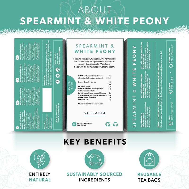 Nutra Tea - Spearmint & White Peony – Spearmint Tea