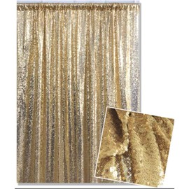 Kate Photo Background Gold Yarn Covered Sequins Photography Studio Photography Background Shiny Party Decoration Glitter Curtains 4x7ft / 1.25x2.2m