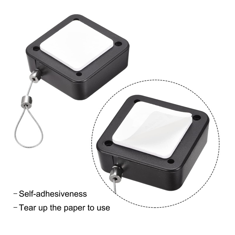 MECCANIXITY Retractable Cable Lock with Self-Adhesive, Remote Control Security Lock