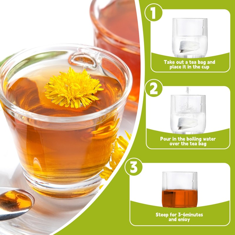 Dandelion Leaf & Root Tea bags, 100% Pure dandelion root