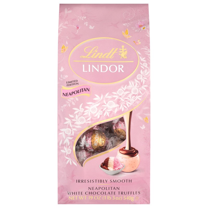 Lindt LINDOR Spring Neapolitan White Chocolate Truffles, Chocolates with Smooth,