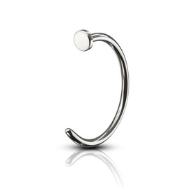Amelia Fashion Implant Grade Titanium Flat Disc Nose Hoop Ring (Choose Size), TITANIUM 6AL-4V-ELI ASTM F-136, metal