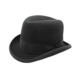 DH Hand Made 100% Wool Hard Top Churchill Homburg Felt Trilby Hat New Black