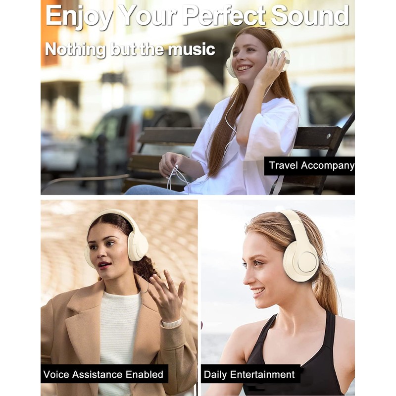 Intoberp Wireless Bluetooth Headphones Over Ear, 40 Hours Playtime Wireless