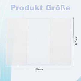 Pack of 12 ID Card Sleeves A7 Double Cover Credit Card 150 x 107 mm ID Cover Double Case Protective Cover for Blood Pressure Control Card Social Security ID Student ID