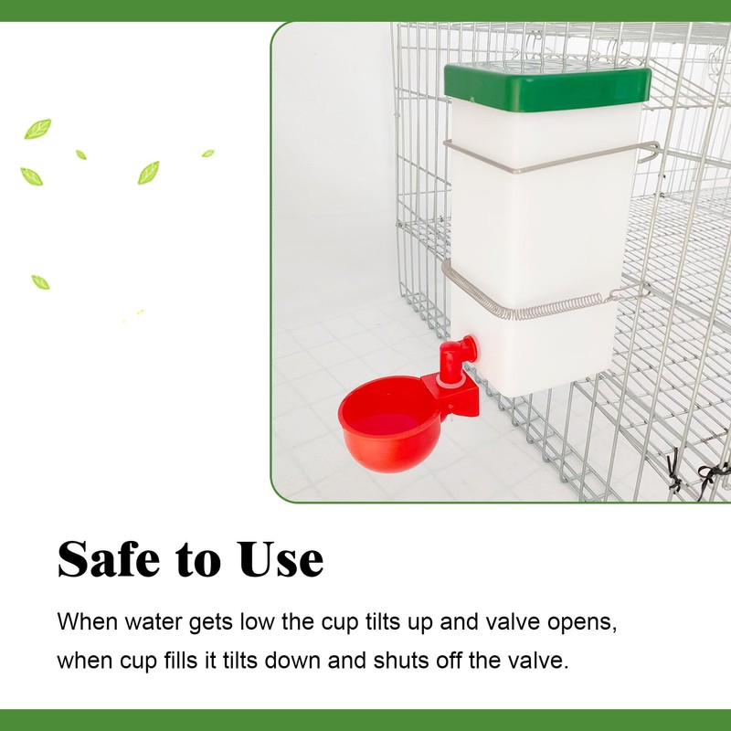 1L Hanging Chicken Drinker with Cup and Holder, Automatic Drinking