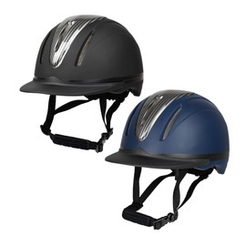 RL24 - Innovation Carbon Riding Helmet | Size and Head Shape Adjustable | Riding Cap in Blue | with Chin and Neck Protection | Breathable Inner Lining | Size L/XL (58-62 cm)