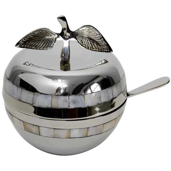 Majestic Giftware HD500 Honey Dish with Ivory Stone and Glass